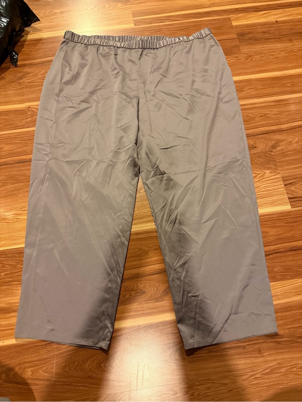 Eileen Fisher 100% recycled polyester Satin-Look Elastic Waist Pants - Picture 2 of 10
